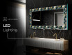 Backlit Decorative Mirror - Cascading Flowers #10