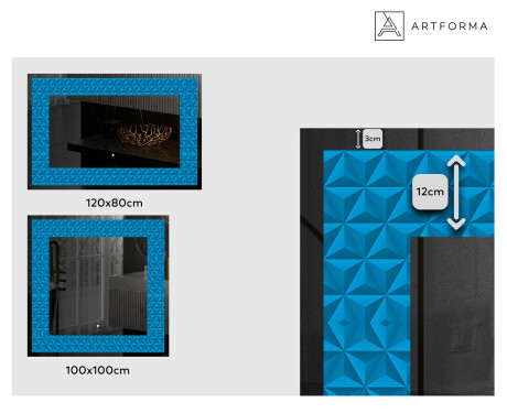 Backlit Decorative Mirror - Symmetrical Diamonds #2