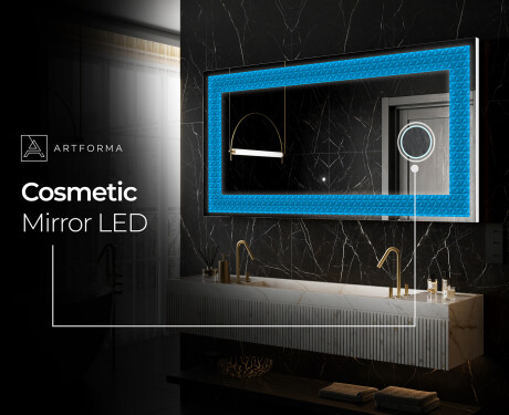 Backlit Decorative Mirror - Symmetrical Diamonds #8
