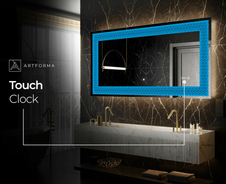 Backlit Decorative Mirror - Symmetrical Diamonds #8