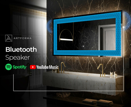 Backlit Decorative Mirror - Symmetrical Diamonds #9