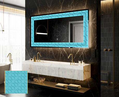 Backlit Decorative Mirror - Divergent Lines