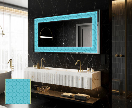 Backlit Decorative Mirror - Divergent Lines