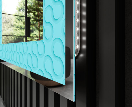 Backlit Decorative Mirror - Divergent Lines #3