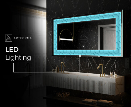 Backlit Decorative Mirror - Divergent Lines #9