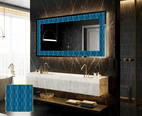 Backlit Decorative Mirror - Whirling Lines