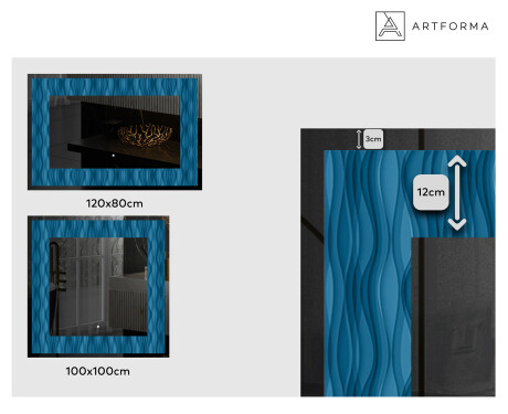 Backlit Decorative Mirror - Whirling Lines #2