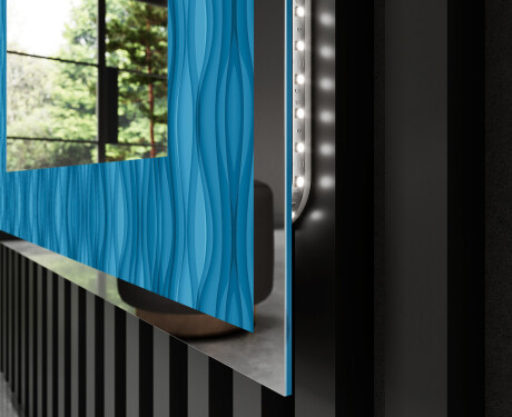 Backlit Decorative Mirror - Whirling Lines #3