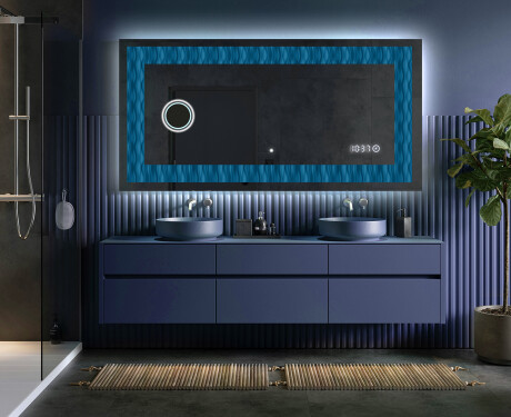 Backlit Decorative Mirror - Whirling Lines #5