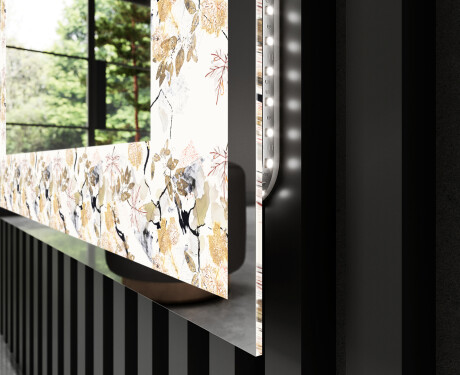 Backlit Decorative Mirror - Floral Reflections #3