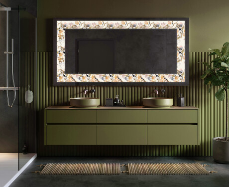 Backlit Decorative Mirror - Floral Reflections #7
