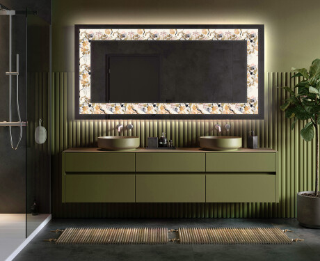 Backlit Decorative Mirror - Floral Reflections #5