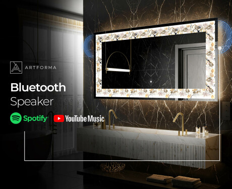 Backlit Decorative Mirror - Floral Reflections #7