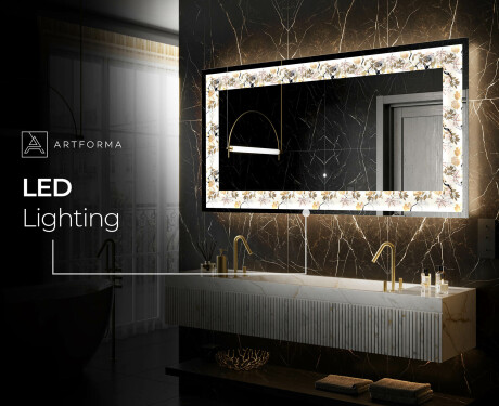 Backlit Decorative Mirror - Floral Reflections #8