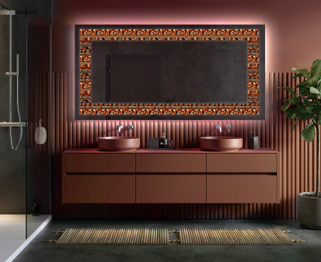 Backlit Decorative Mirror - Abstract Leaves #5