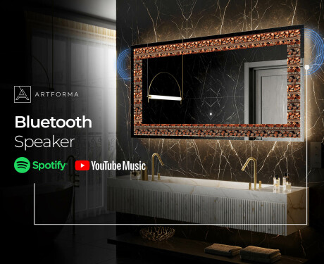 Backlit Decorative Mirror - Abstract Leaves #7