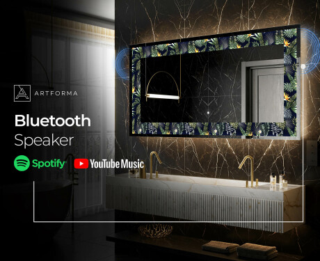 Backlit Decorative Mirror - Vintage Leaves #7