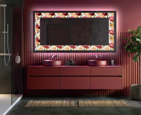 Backlit Decorative Mirror - Flowers Full Of Colors #5