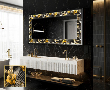 Backlit Decorative Mirror - Floral Symmetries