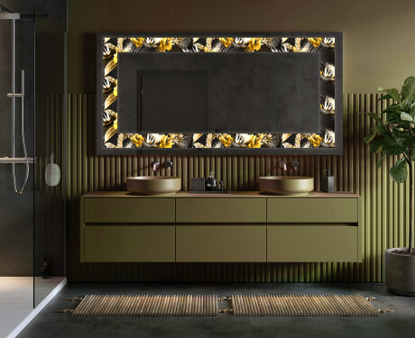 Backlit Decorative Mirror - Floral Symmetries #7