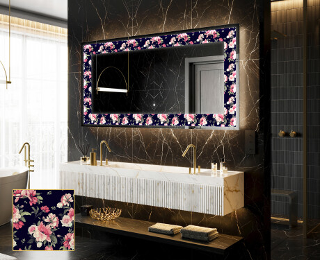 Backlit Decorative Mirror - Floral Layouts