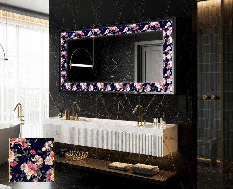 Backlit Decorative Mirror - Floral Layouts
