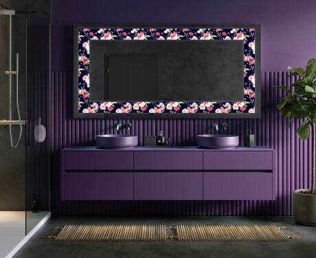Backlit Decorative Mirror - Floral Layouts #7