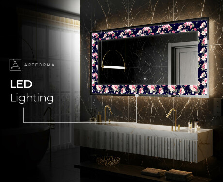 Backlit Decorative Mirror - Floral Layouts #8