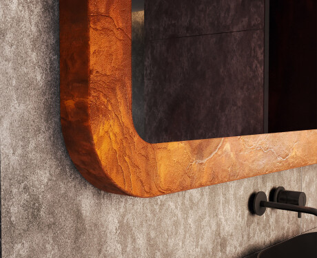 Rounded mirror with a stone frame L293 #3