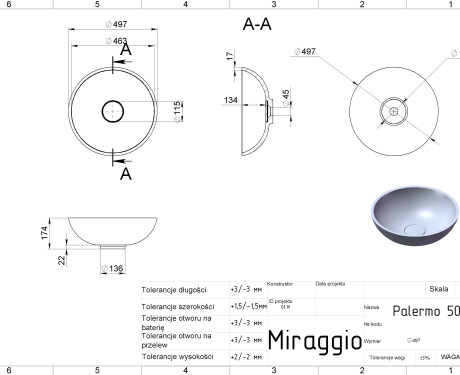 PALERMO MATT Sink