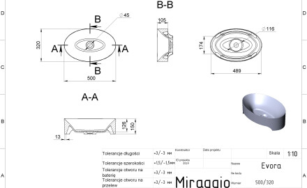 EVORA MIRASOFT Sink