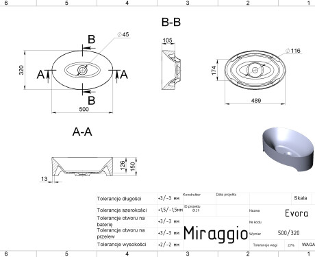 EVORA MIRASOFT Sink