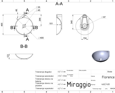 FLORENCE MIRASOFT Sink