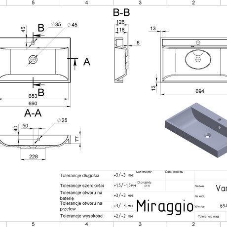 VARNA 700 MIRASOFT Sink #1
