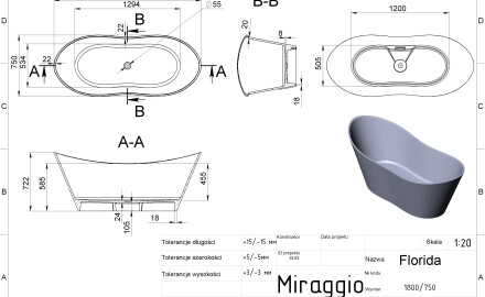 FLORIDA MIRASOFT Bathtub