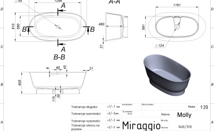 MOLLY MIRASOFT Bathtub