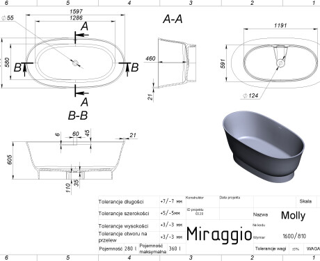MOLLY MIRASOFT Bathtub