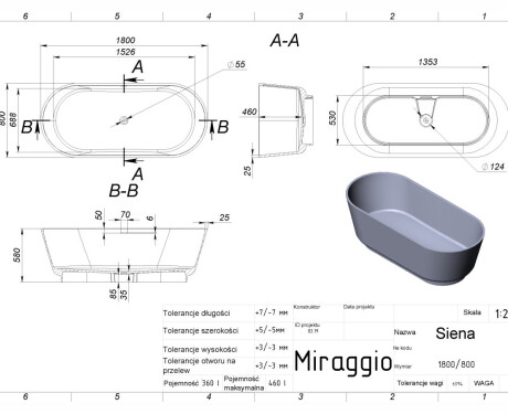 SIENA MIRASOFT Bathtub