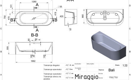 BALI MIRASOFT Bathtub