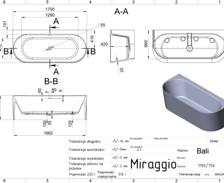 BALI MIRASOFT Bathtub