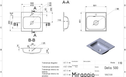 DELLA 500 MIRASOFT Sink