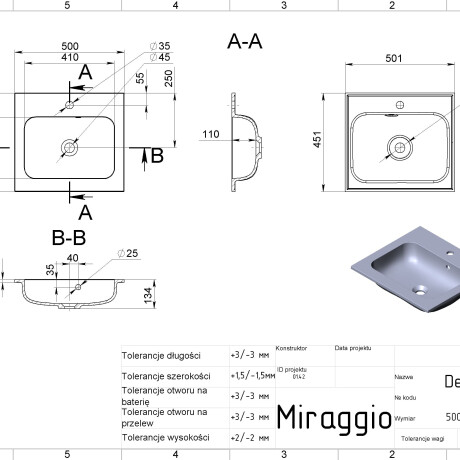 DELLA 500 MIRASOFT Sink #1