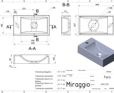 FARO MIRASOFT Sink