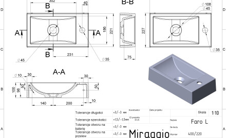 FARO L MIRASOFT Sink