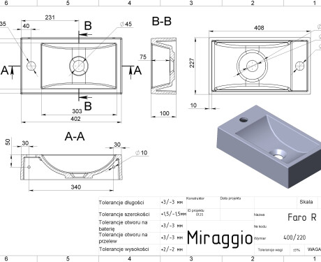 FARO R MIRASOFT Sink