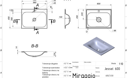 JESSEL 600 MIRASOFT Sink