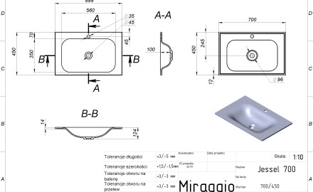 JESSEL 700 MIRASOFT Sink