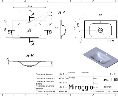 JESSEL 800 MIRASOFT Sink