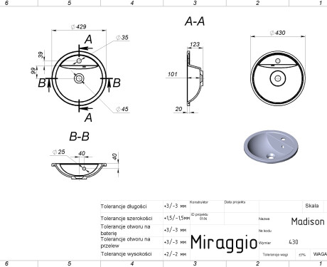 MADISON MIRASOFT Sink