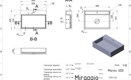 MARES 600 MIRASOFT Sink